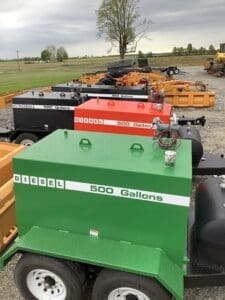 Green diesel fuel tank trailer 500 gallons.