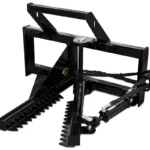 Black hydraulic tree grapple attachment.