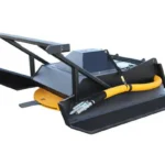 Black and yellow brush cutter attachment.