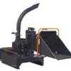 Industrial wood chipper with hopper.