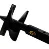 Black post hole digger with quick attach.
