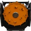 Orange industrial circular saw blade.