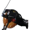 Black rotary cutter for excavators.