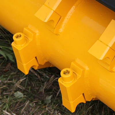 Yellow heavy equipment locking mechanism.
