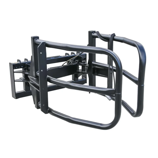 Black bale clamp for forklift attachment.