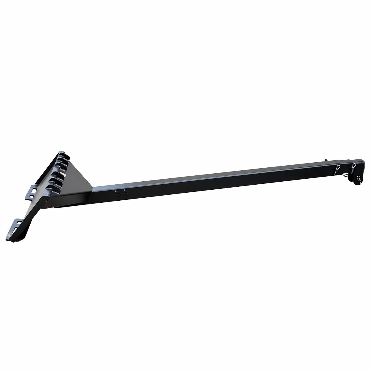 Black metal pallet fork attachment.